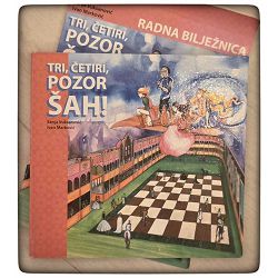 Tri, četiri, pozor šah!+ radna bilježnica/ blok folmulara Sanja Vuksanović, Ivan Marković